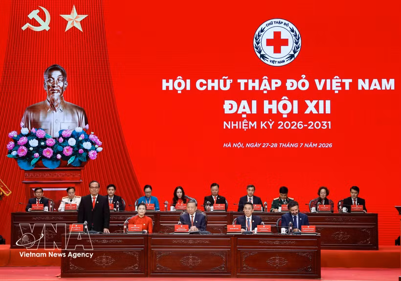 The 12th National Congress of the Vietnam Red Cross Society (VRCS) for the 2026–2031 term officially opens in Hanoi on July 28. (Photo: VNA)