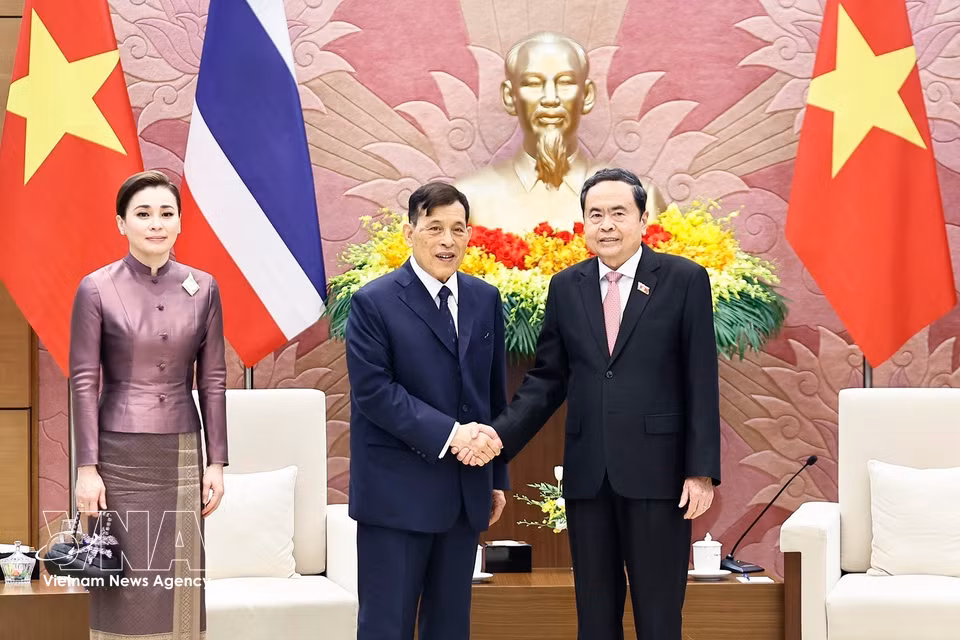 National Assembly President Tran Thanh Man meets with King Maha Vajiralongkorn Phra Vajiraklaochaoyuhua of Thailand and Queen Suthida Bajrasudhabimalalakshana (Photo: VNA)