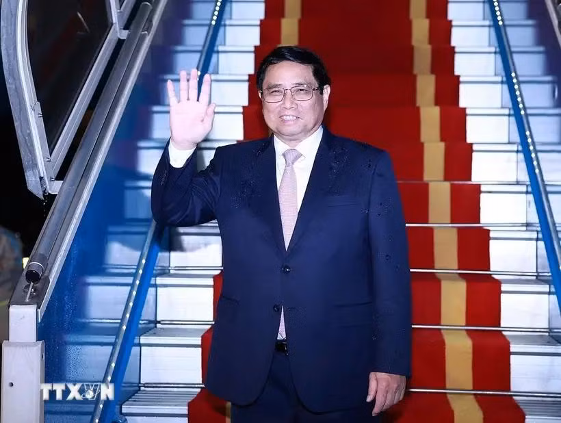 Vietnamese Prime Minister Pham Minh Chinh leaves Hanoi for a state visit to India (Photo: VNA)