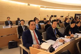 The Vietnamese delegation at the United Nations Human Rights Council's 58th session. (Photo: VNA)