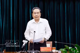 President of the National Assembly (NA) Tran Thanh Man speaks at the conference in Ho Chi Minh City to adopt a draft report on the third round of inspection and supervision of the municipal Party Committee’s Standing Board. (Photo: VNA)