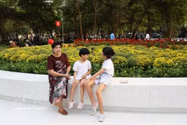 Residents of Ho Chi Minh City relax at a park in Xuan Hoa ward. (Photo: VNA)