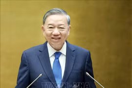 Party General Secretary To Lam speaks at the national conference in Hanoi May 18 on the dissemination and implementation of Resolutions 66 and 68. (Photo: VNA)