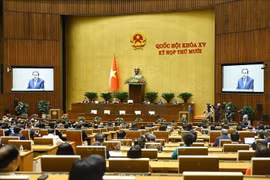 NA Chairman Tran Thanh Man speaks at the closing ceremony of the 15th NA's 10th session (Photo: VNA)