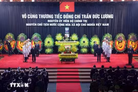 The memorial service held for former State President Tran Duc Luong on May 25 (Photo: VNA)
