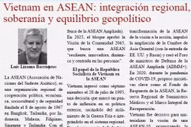 The article on Vietnam's role in ASEAN on Chilean newspaper SurAndino. (Screenshot: VNA)
