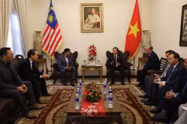 Vietnamese Deputy Prime Minister Tran Hong Ha (R) receives President of the Malaysia–Vietnam Chamber of Commerce (MVCC) Richard Khor. (Photo: VNA)