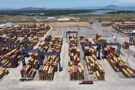 A view of SSIT deep-water port in Ho Chi Minh City, which can accommodate large-tonnage vessel. (Photo: VNA) 