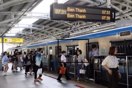 Passengers ride on HCM City’s first metro line (Photo: VNA)