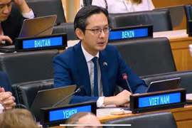 Ambassador Do Hung Viet, Permanent Representative of Vietnam to the United Nations, speaks at the general debate of the UN General Assembly’s Second Committee (Economic and Financial Committee) in New York. (Photo: VNA)