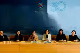 The Vietnamese delegation attends the WTO Committee on Rules of Origin's regular session (Photo: Agency of Foreign Trade)