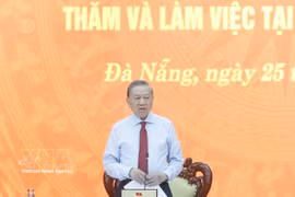 Party General Secretary and State President To Lam addresses the working session with the Standing Board of the Da Nang Municipal Party Committee. (Photo: VNA)