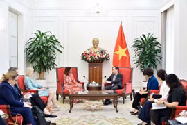 At the meeting between Minister of Foreign Affairs Le Hoai Trung (R) and MP Anne Aly, Australian Minister for Small Business, Minister for International Development, and Minister for Multicultural Affairs. (Photo: Ministry of Foreign Affairs)