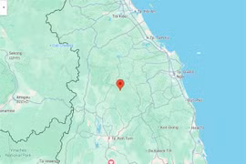 The site of November 8 morning’s earthquake in Quang Ngai, shown on Google Maps. (Photo: VNA)