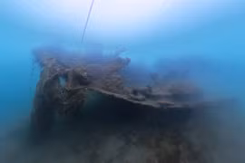The unnumbered ship C143 lies on the seabed after more than six decades. (Photo published by VNA)