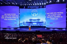 Chairman of the municipal People’s Committee Vu Dai Thang speaks at an event to announce Hanoi's 100-year master plan. (Photo: VNA)