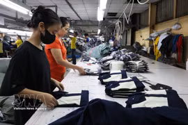Workers at a garment factory in Vinh Loc commune, Ho Chi Minh City. (Photo: VNA) 