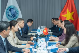 An overview of the meeting between Vice President Vo Thi Anh Xuan and Secretary-General of the Shanghai Cooperation Organisation Nurlan Yermekbayev in Bishkek, Kyrgyzstan, on August 31. (Photo courtesy of the Vietnamese Ministry of Foreign Affairs)
