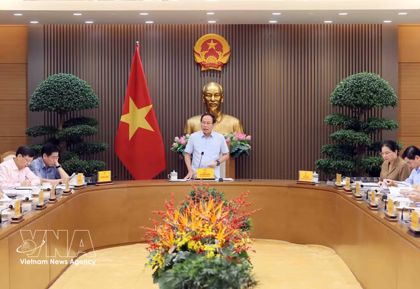 Deputy Prime Minister Le Tien Chau speaks at the meeting. (Photo: VNA)