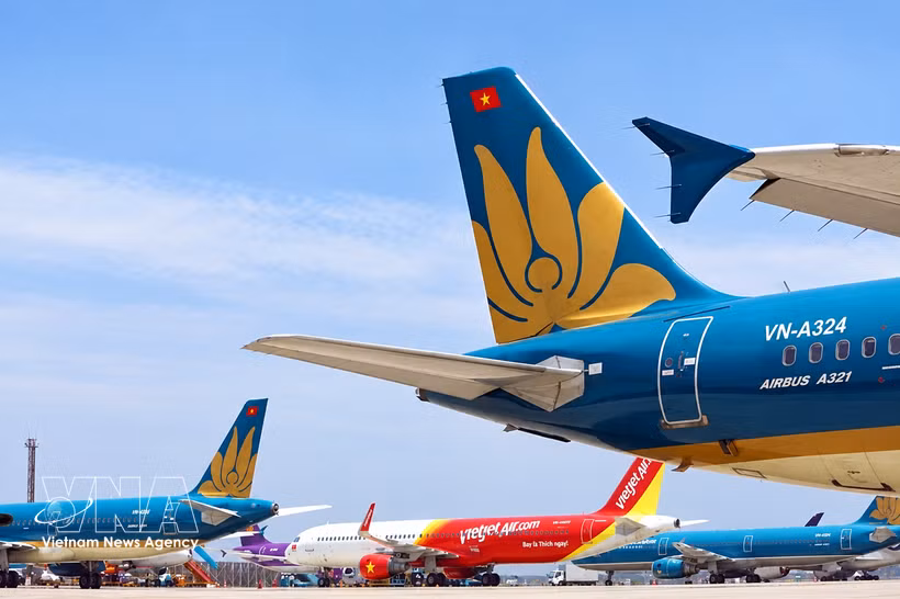 Aircraft of some Vietnamese airlines (Illustrative photo: VNA)