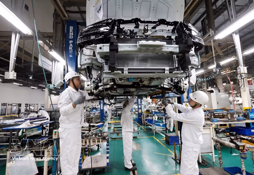Automobile production at the Honda Vietnam factory in Vinh Phuc ward, Phu Tho (Photo: VNA)