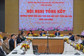 The conference reviewing the substandard house elimination programme in Lam Dong (Photo: VNA)
