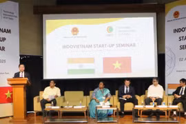 Vietnamese Ambassador to India Nguyen Thanh Hai speaks at the event. (Photo: VNA)