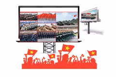 22 large LED screens set up for live National Day parade viewing