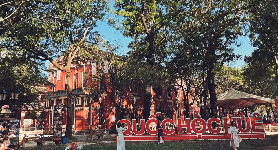 The school has retained its historic appearance over the years, becoming part of Hue’s urban heritage and preserving the memories of generations of teachers and students. It is also a popular attraction for visitors to the former imperial capital. (Photo: Van Dung/VNA)