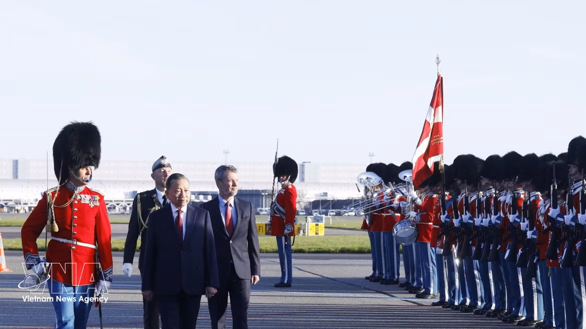 King Frederik X welcomes General Secretary and President To Lam to Denmark