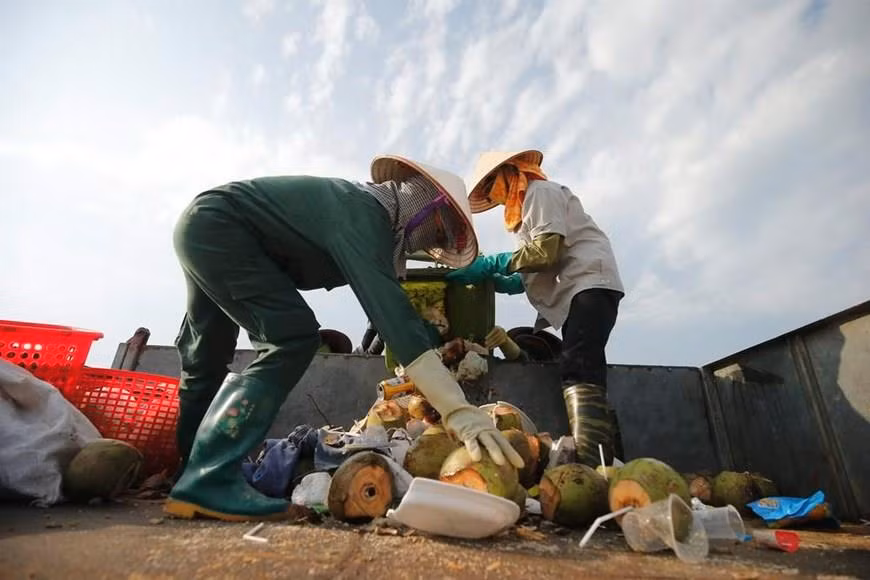 Service providers in the bay were asked to use paper cups, straws and bags to serve their customers (Photo: VNA)