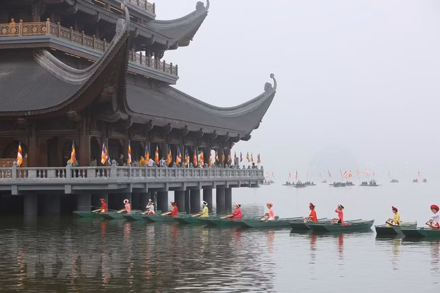 All preparations are ready for the opening ceremony of the UN Day of Vesak celebrations at the Tam Chuc Buddhism Culture Centre (Photo:VNA)