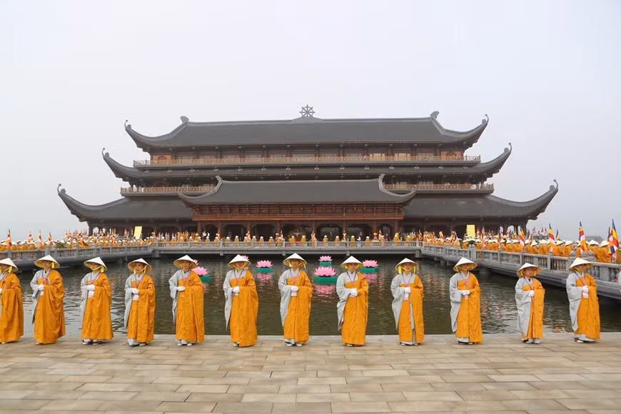 All preparations are ready for the opening ceremony of the UN Day of Vesak celebrations at the Tam Chuc Buddhism Culture Centre (Photo:VNA)