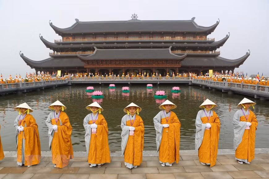 All preparations are ready for the opening ceremony of the UN Day of Vesak celebrations at the Tam Chuc Buddhism Culture Centre (Photo:VNA)