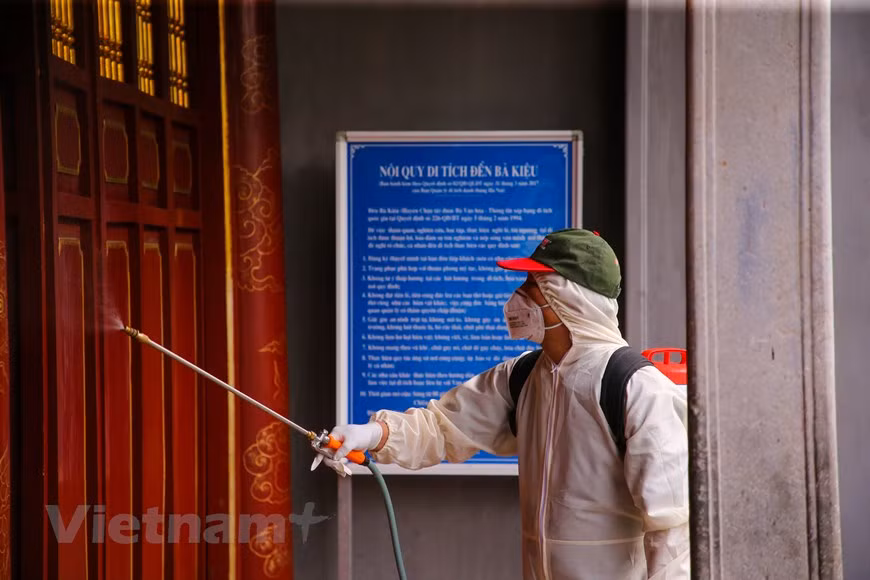 Sterilisation at relic sites is expected to take place frequently as per the Ministry of Health’s instruction (Photo: Minh Son/Vietnam+)