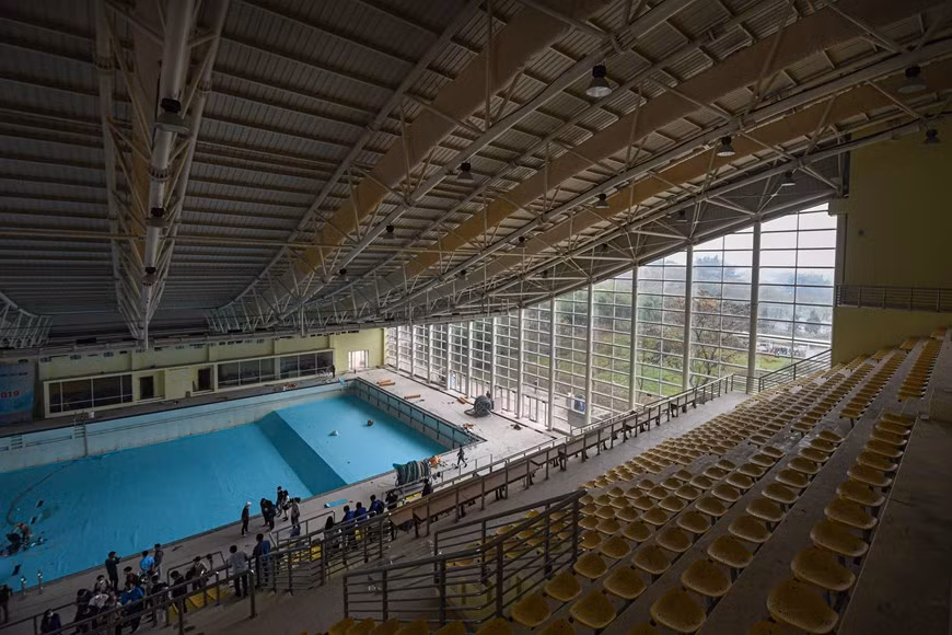 Image of a swimming pool, which has not been installed, drained and put into a state of readiness for operation. My Dinh National Stadium is a multi-use stadium in Nam Tu Liem district, Ha Noi. It has a capacity of more than 40,000 and is the centrepiece of Viet Nam’s National Sports Complex. The My Dinh National Stadium of Vietnam has been ranked among the top five stadiums throughout Southeast Asia in an article recently posted on the homepage of the Asian Football Confederation (AFC), according to the Viet Nam Football Federation. The stadium is a multi-purpose venue with a capacity of 40,192 seats. It is located in the National Sports Complex, approximately 10 kilometres west of the centre of Hanoi. (Photo: Vietnamplus)