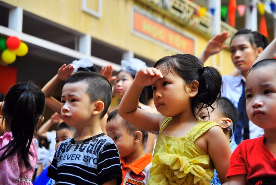 The first lesson they learn may be how to salute the flag (Source: VNA)