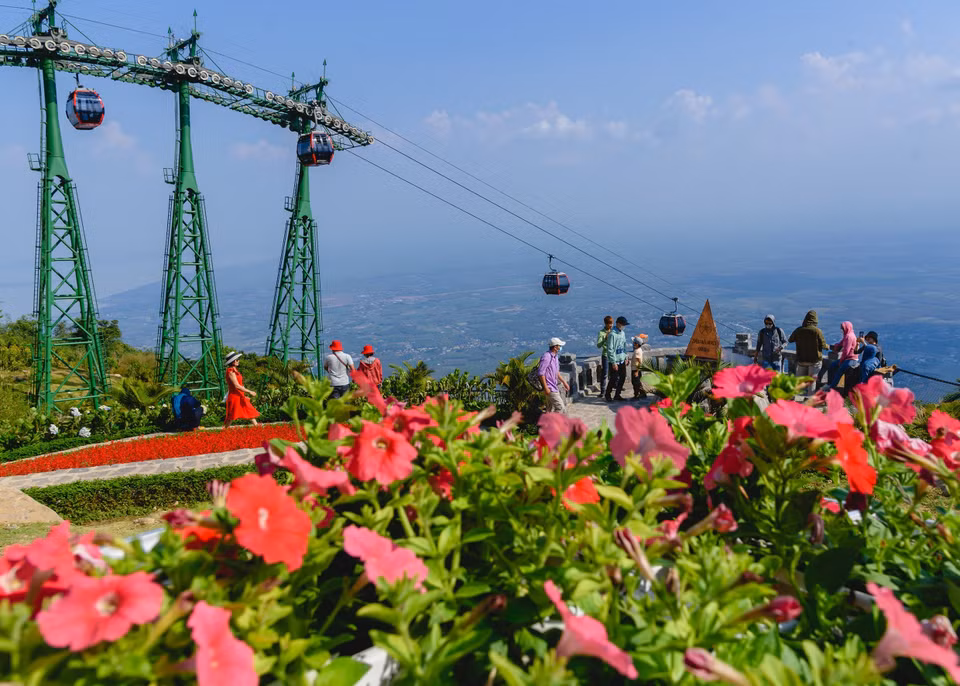 The top of Ba Den Mountain is covered with flowers. (Photo: VNA)