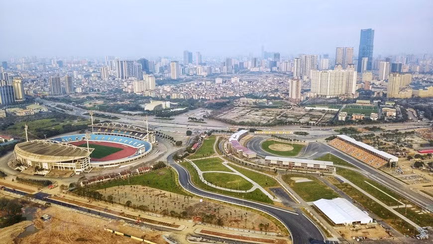 A view of the Hanoi F1 circuit which is ready for the Grand Prix this April (Photo: VNA)