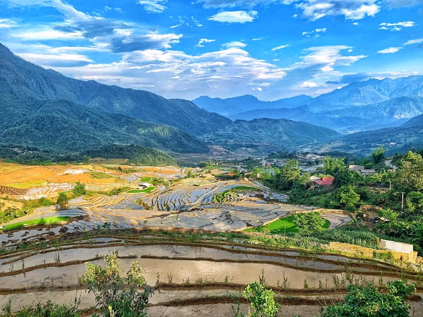 At an elevation of over 2,000 meters, Y Ty's wide and beautiful fields fit the curves of valleys and high mountain slopes. (Photo: Vietnam+)