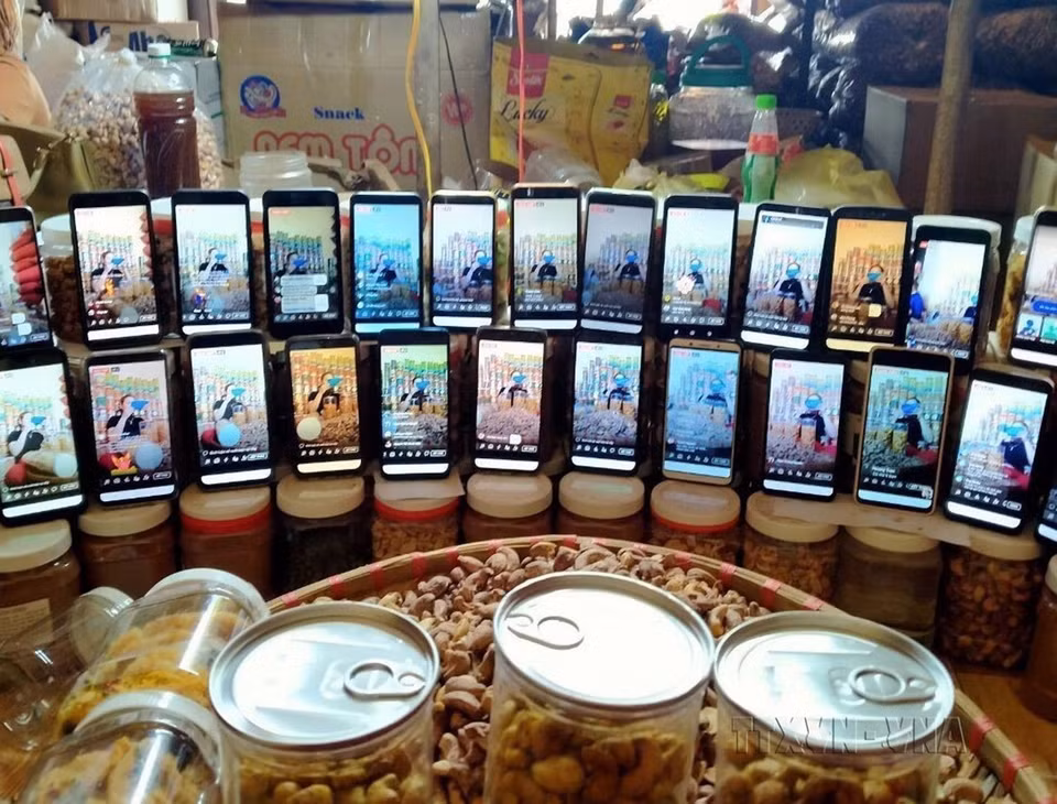 The women’s group in Duong 10 commune, the only remote and difficult commune in Bu Dang district in Binh Phuoc province, uses the internet to introduce and sell local agricultural specialties to all parts of the country. (Photo: VNA)