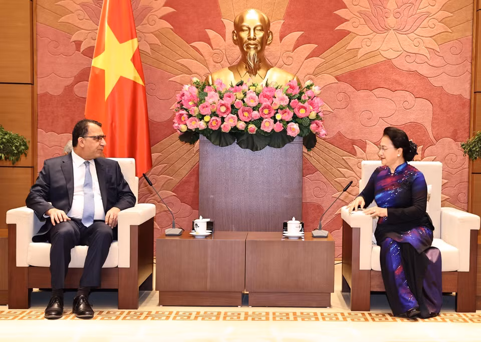 National Assembly Chairwoman Nguyen Thi Kim Ngan hosts a reception for Chilean Ambassador to Vietnam Jaime Chomali Garib, December 11, 2020. (Photo: VNA)