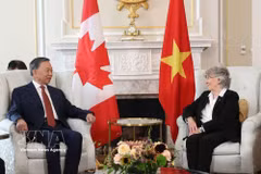 General Secretary of the Communist Party of Vietnam Central Committee and President To Lam meets with Governor General of Canada Louise Arbour at Rideau Hall in Ottawa on September 24 morning (local time). Photo: VNA