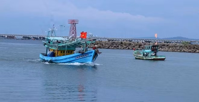 Fishing vessels in the Duong Dong river mouth of Phu Quoc island city, Kien Giang province (Photo: VNA)