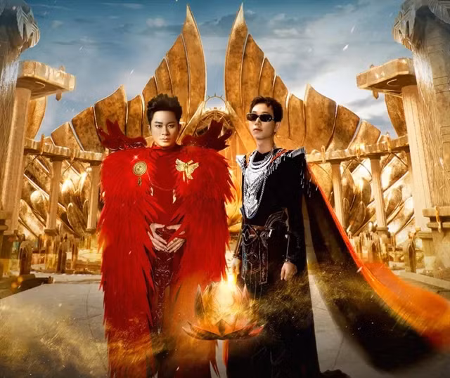 Divo Tung Duong (left) and rapper Double 2T in the music video Canh Chim Phuong Hoang (Phoenix Wings). (Photo courtesy of the artist)