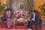 Secretary of the Long An Party Committee and Chairman of the provincial People's Council Nguyen Van Duoc (R) receives Men Sam An, Supreme Advisor to the King of Cambodia, Vice President of the Central Committee of the Cambodian People's Party (CPP), and President of the National Council of the Solidarity Front for Development of Cambodian Motherland (SFDCM). (Photo: VNA)