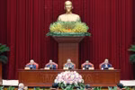 Party General Secretary To Lam and other leaders at the gathering. (Photo: VNA)