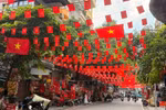 A street in Hanoi is brightly decorated with flags, flowers, banners and posters to celebrate the 80th National Day (September 2). (Photo: VNA)