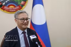 Lao Deputy PM and Minister of Foreign Affairs Thongsavan Phomvihane grants an interview to the Vietnam News Agency. (Photo: VNA)