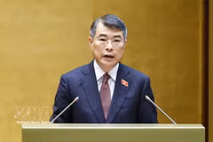 Prime Minister Le Minh Hung delivers a report on the implementation of the 2026 socio-economic development plan and a proposed plan for 2027 at the 16th National Assembly’s second session, which opened on October 17 morning. (Photo: VNA)
